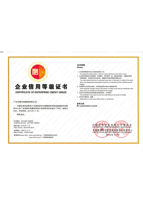 企业信用等级证书（广东天空体育集团有限公司）